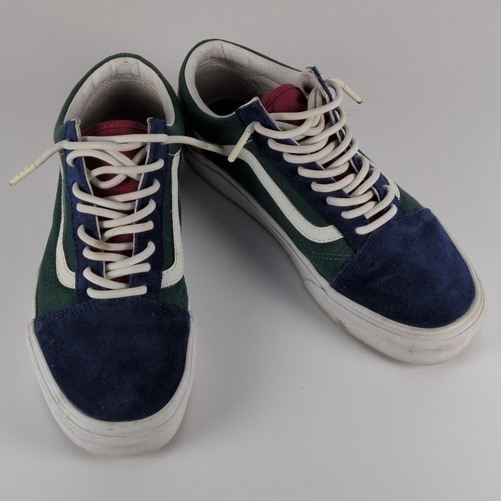 Vans Colorful Suede Shoes Sneakers Mens 8 Womens 9.5 Blue Green Red Yellow